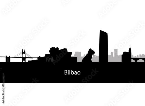 Obraz na płótnie Bilbao skyline in Spain w salonie