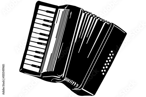 vector sketch of a musical instrument accordion