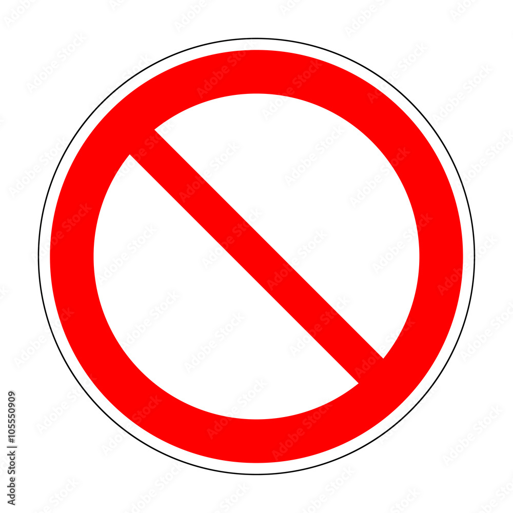 Red no/not allowed symbol on white background 2.03 Red no/not allowed symbol on white background 2.03