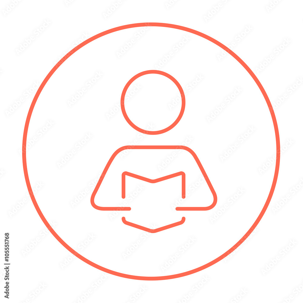 Man reading book line icon. Man reading book line icon.