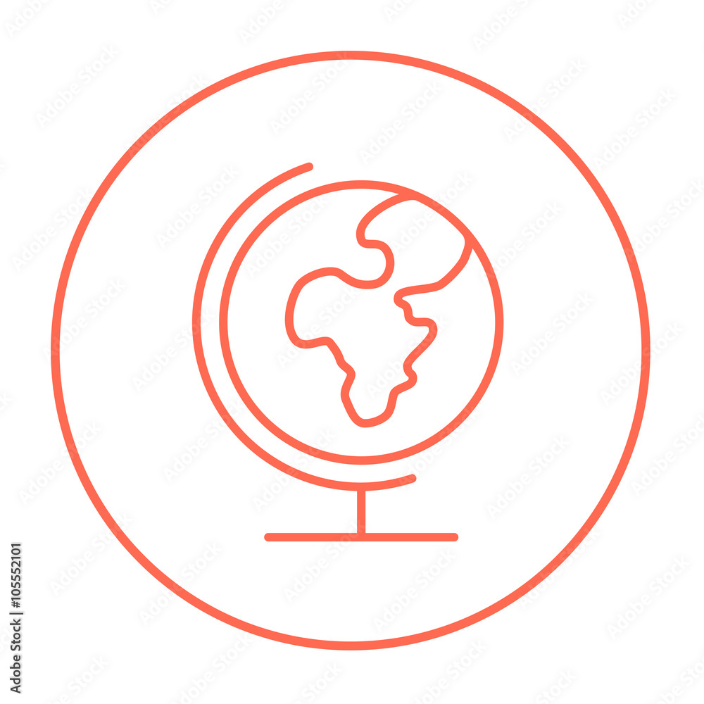 World globe on stand line icon. World globe on stand line icon.
