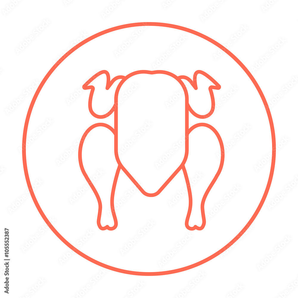 Raw chicken line icon. Raw chicken line icon.