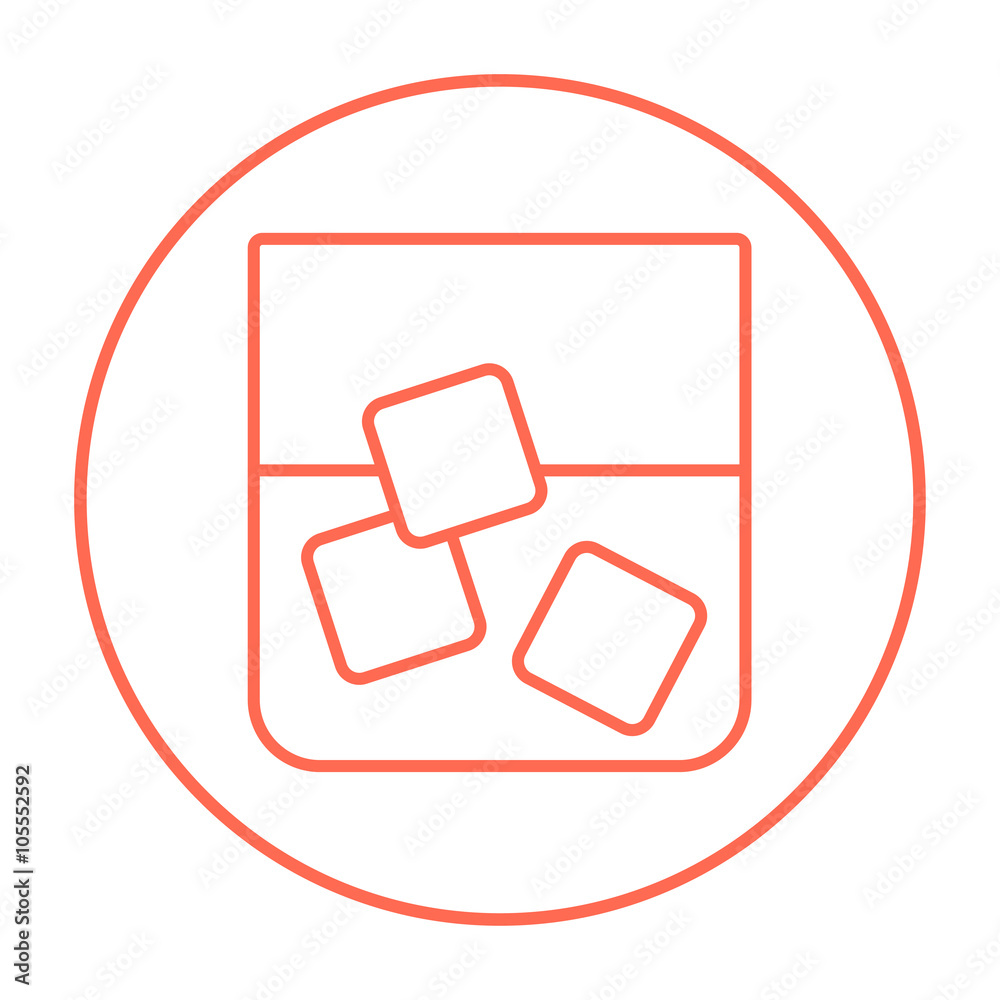 Glass of water with ice line icon. Glass of water with ice line icon.