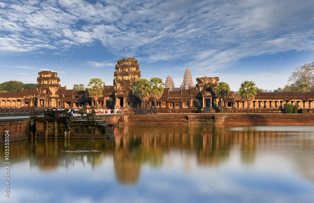 Cambodia, Siem Reap - Angkor Wat is the largest Hindu temple complex and religious monument in the world