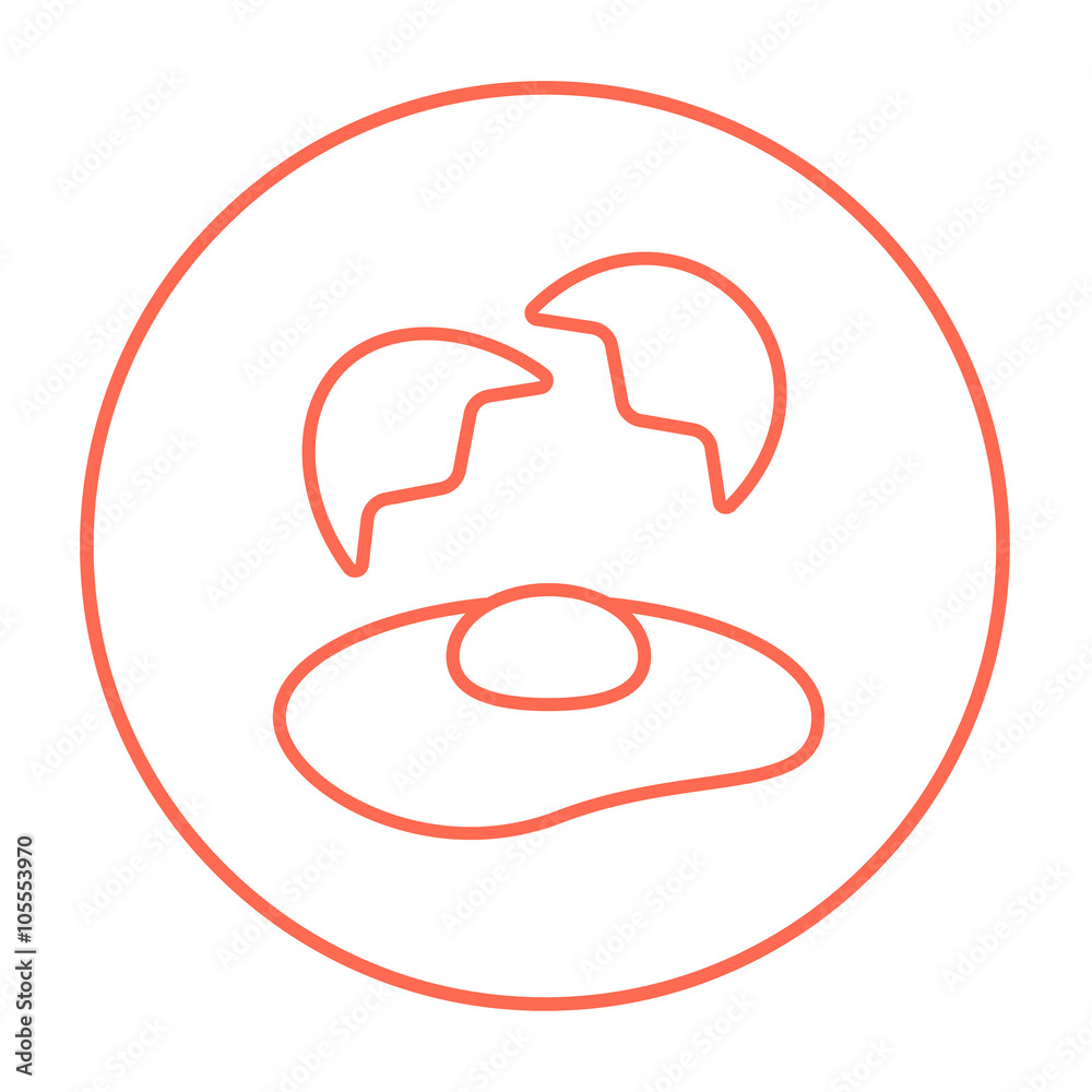 Broken egg and shells line icon. Broken egg and shells line icon.