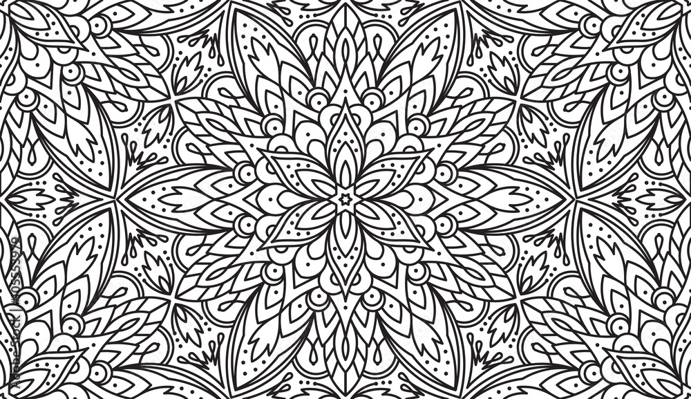 Seamless Abstract Tribal Black-White Pattern In Mono Line Style. Seamless Abstract Tribal Black-White Pattern In Mono Line Style.