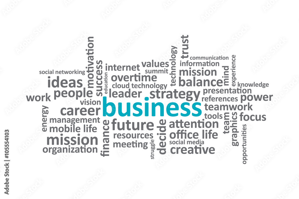 Business - Typography graphic work, consisting of important words and concepts in the business world. Business - Typography graphic work, consisting of important words and concepts in the business world.