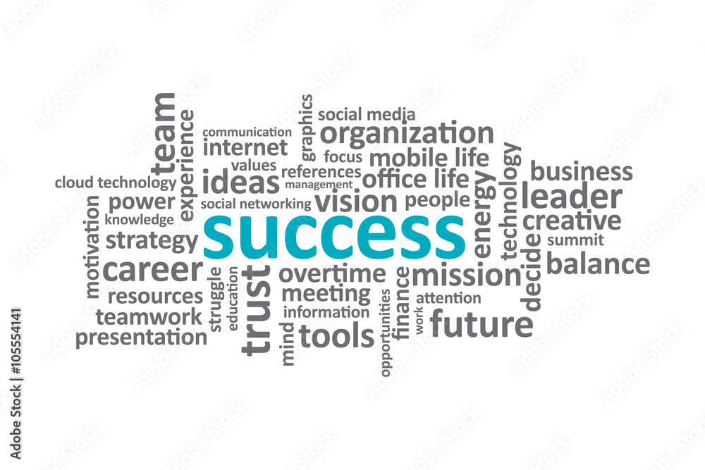 Success - Typography graphic work, consisting of important words and concepts in the business world. Success - Typography graphic work, consisting of important words and concepts in the business world.