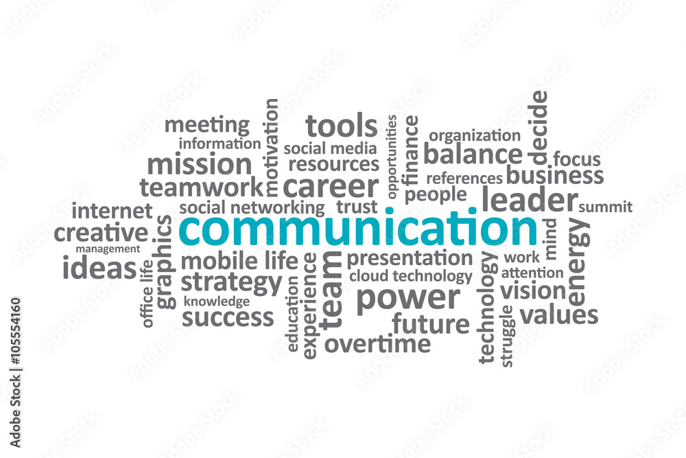Communication - Typography graphic work, consisting of important words and concepts in the business world. Communication - Typography graphic work, consisting of important words and concepts in the business world.