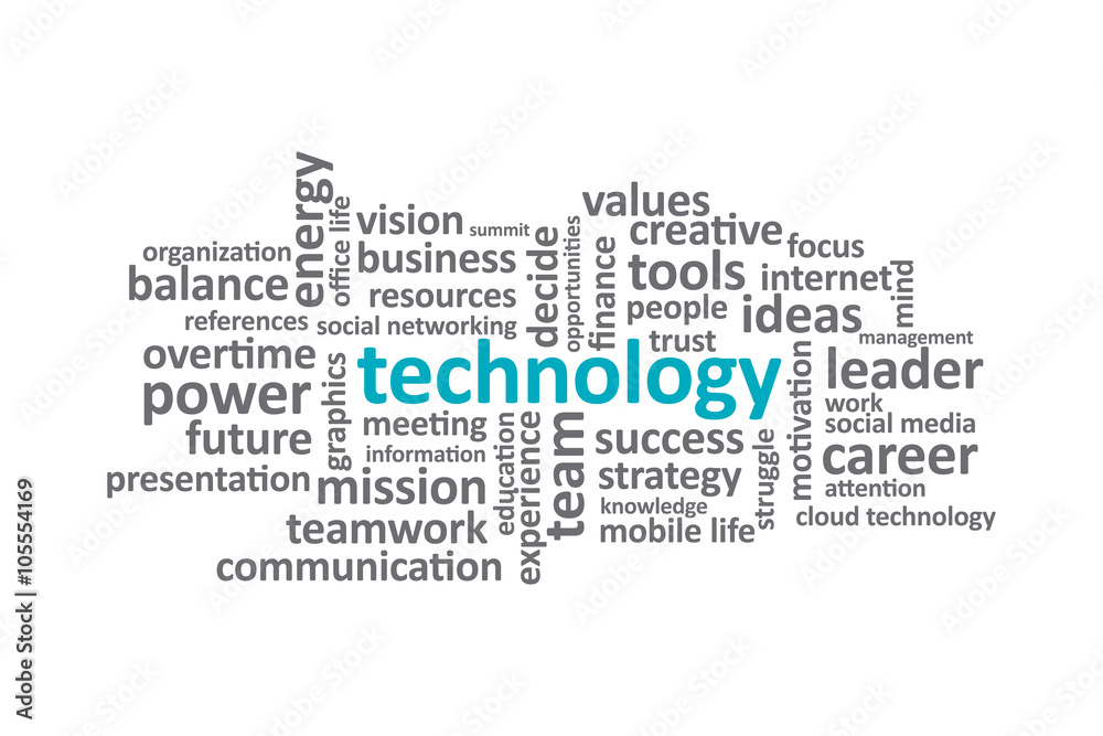 Technology - Typography graphic work, consisting of important words and concepts in the business world. Technology - Typography graphic work, consisting of important words and concepts in the business world.