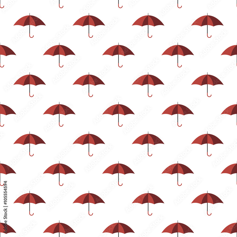 Red umbrella seamless pattern