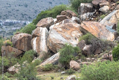 Boulders coloured white by rock hyrax urine