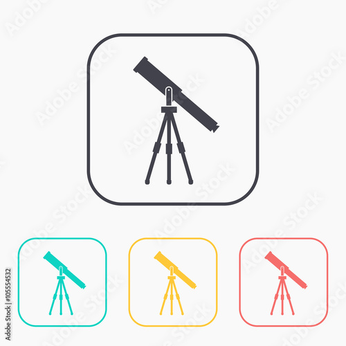 Telescope web color icon set , vector illustration © icon_craft_studio