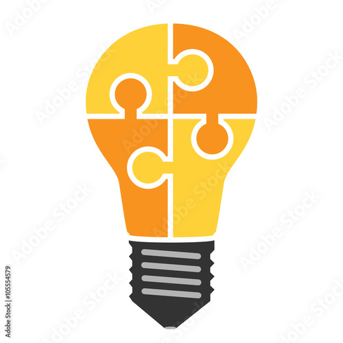 Lightbulb of puzzle pieces