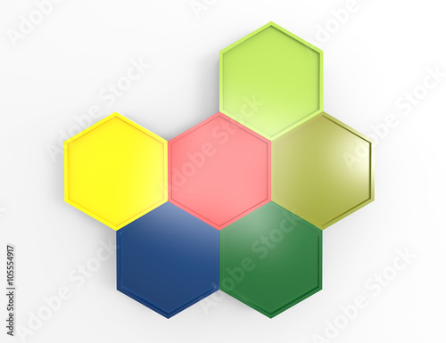 abstract hexagonal glossy plastic badges