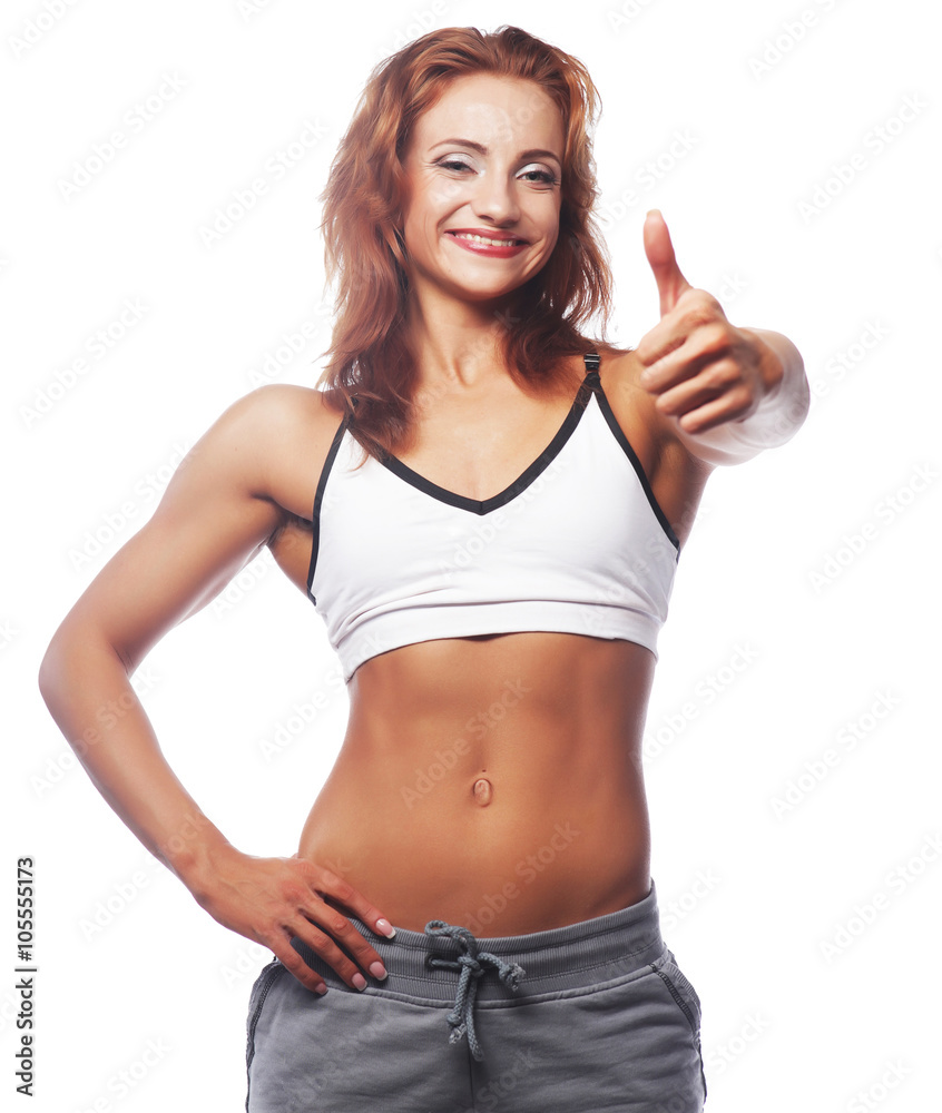 sporty muscular woman sporty muscular woman