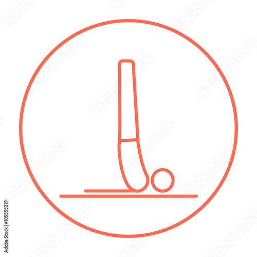 Man practicing yoga line icon.