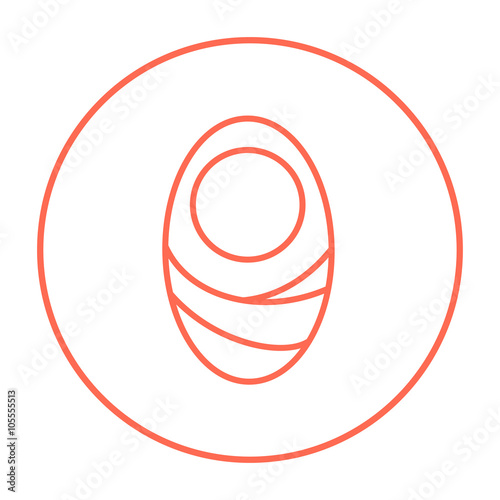 Infant wrapped in swaddling clothes line icon.