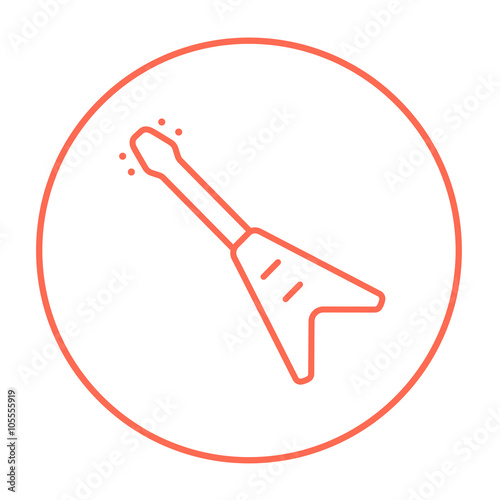 Electric guitar line icon.