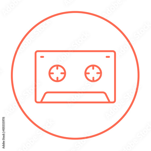 Cassette tape line icon.