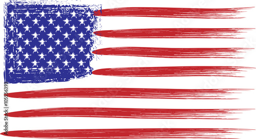 Abstract grunge lines flag of the United States of America