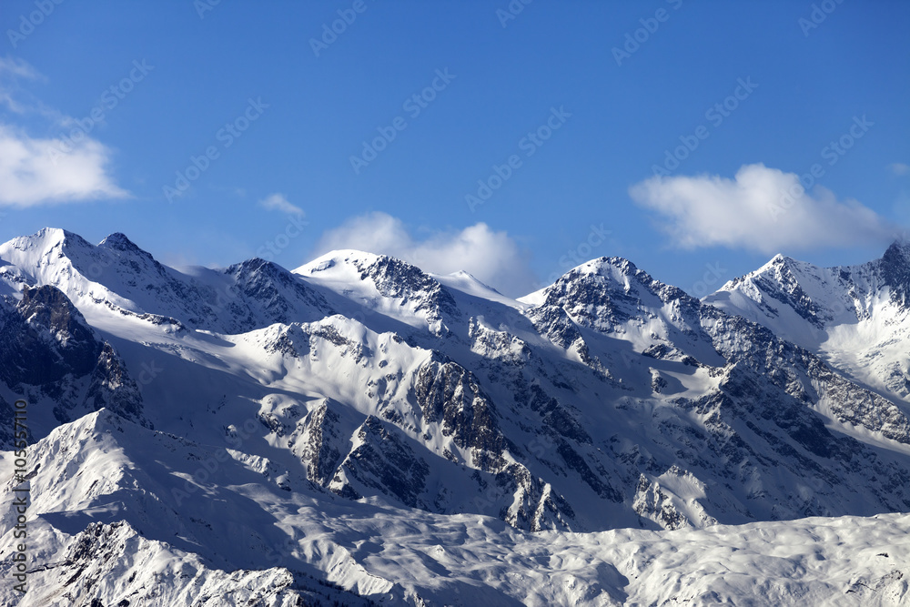 Winter mountains at nice sunny day