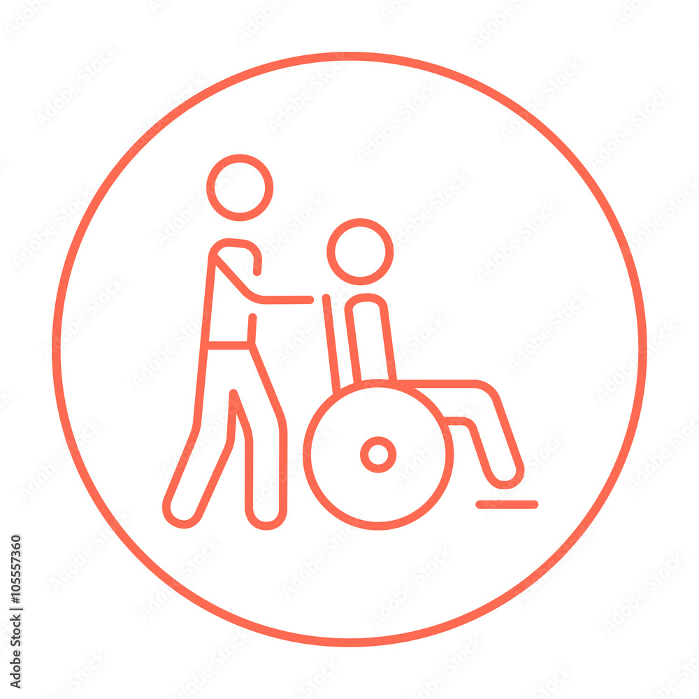 Nursing care line icon. Nursing care line icon.