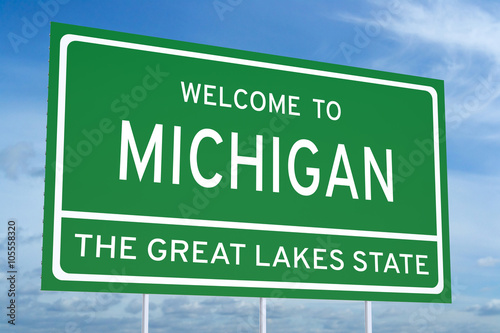 Welcome to Michigan state road sign