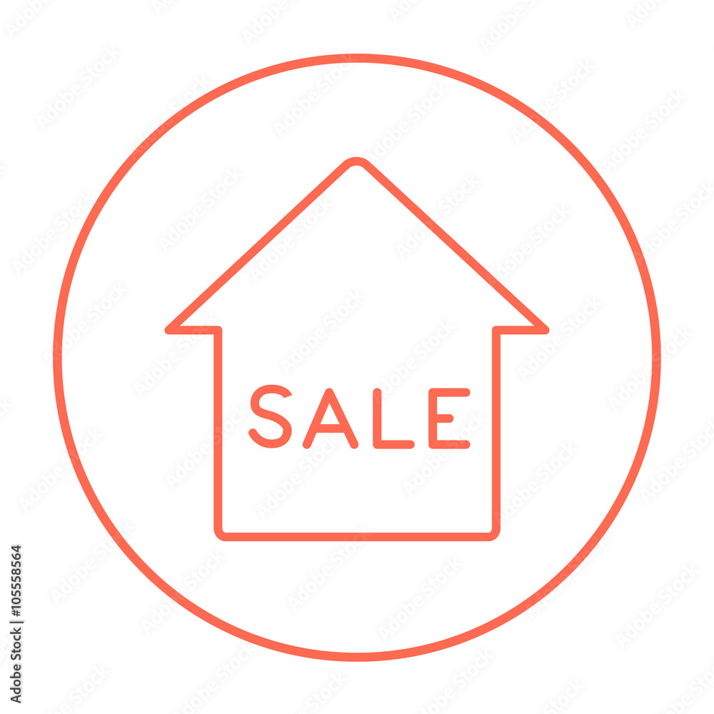 House for sale line icon.