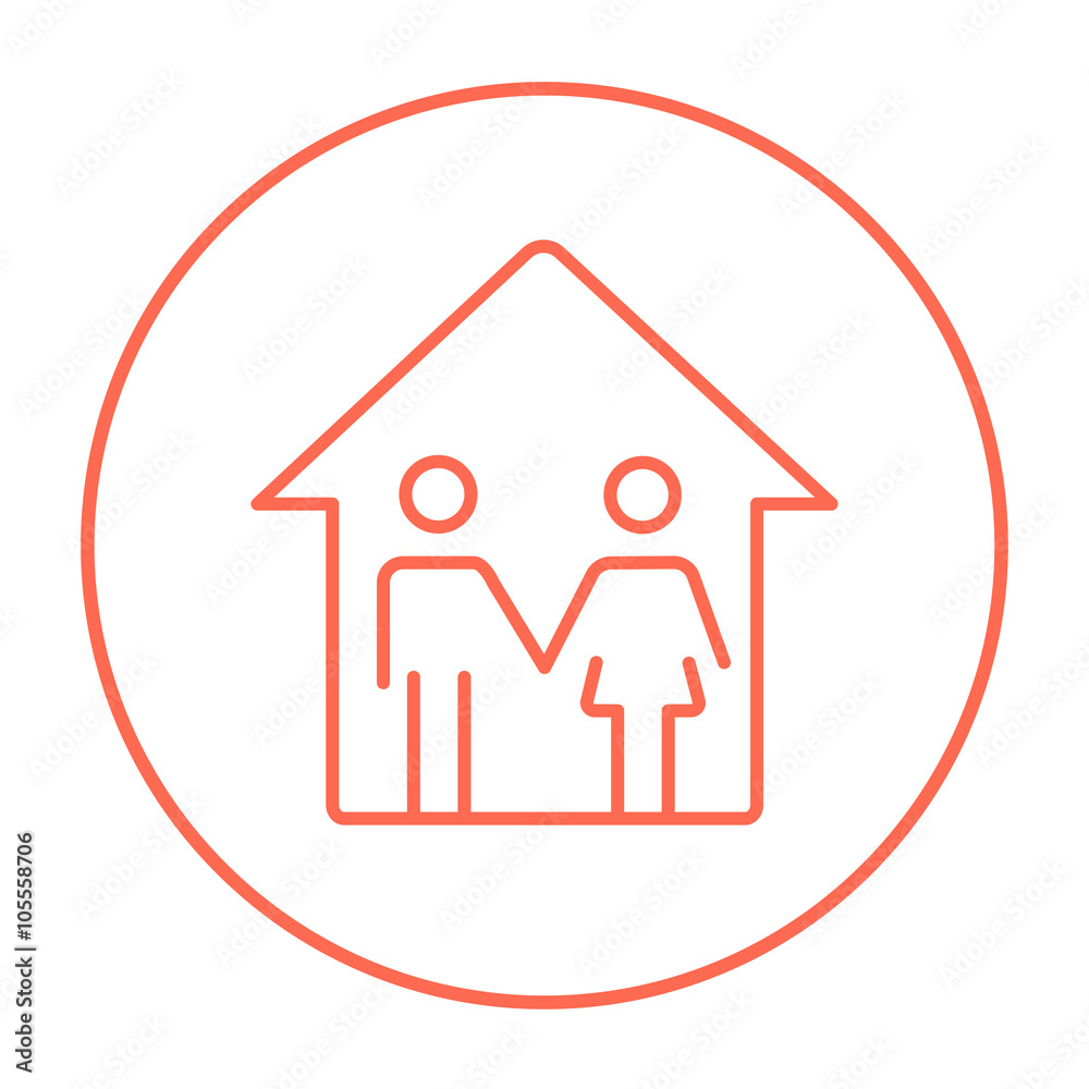 Family house line icon. Family house line icon.