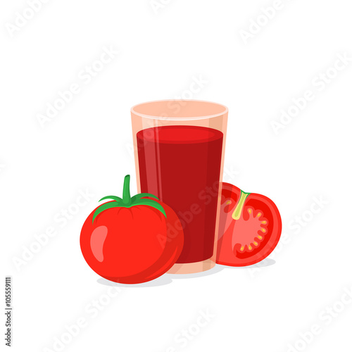Glass of tomato juice.