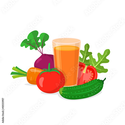 Glass of vegetable juice.