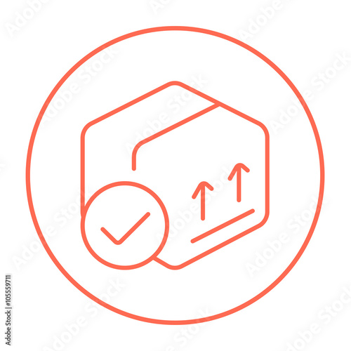 Carton package box line icon.