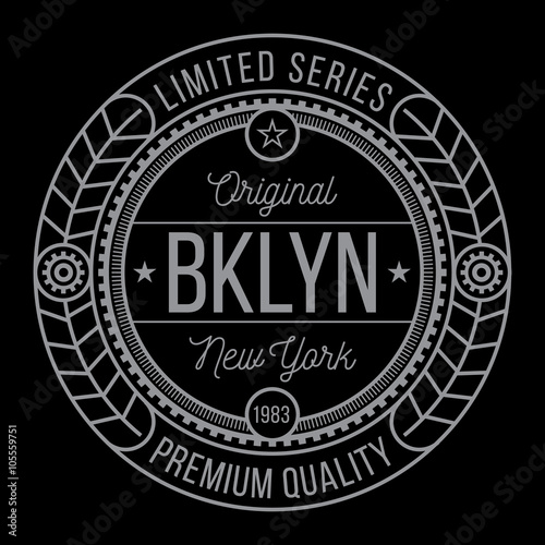 New York Brooklyn typography, modern style seal, t-shirt graphics