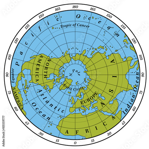 Northern Hemisphere detailed illustration
