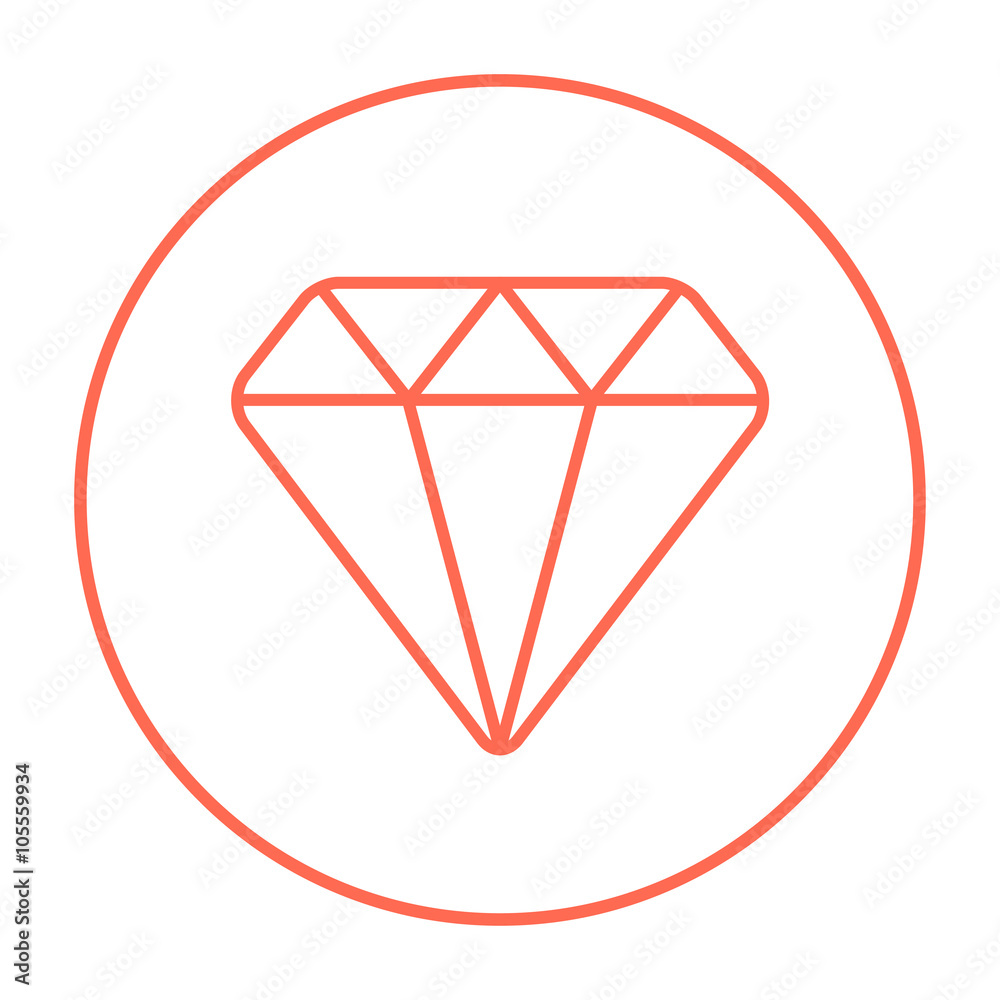 Diamond line icon. Diamond line icon.