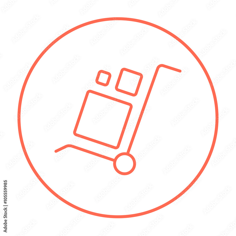 Shopping handling trolley line icon. Shopping handling trolley line icon.