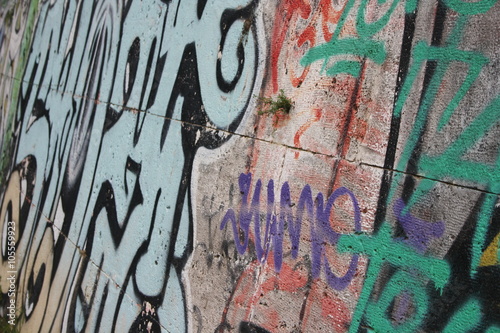 wall sprayed with graffiti