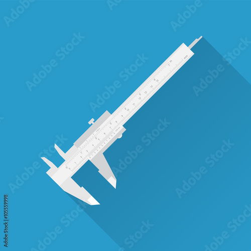 Vernier caliper tool isolated on white. Sliding caliper illustration. photo