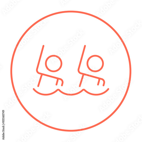 Synchronized swimming line icon.