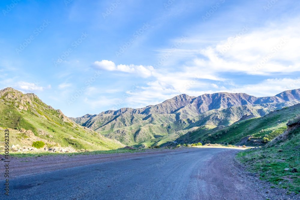 Cracked mountain road