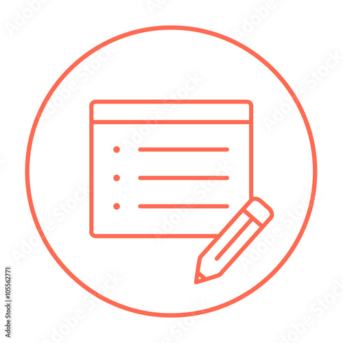 Taking note line icon.