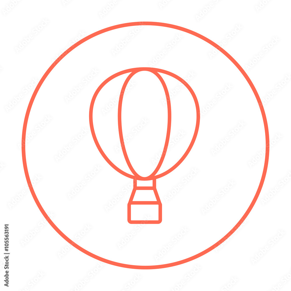 Hot air balloon line icon.