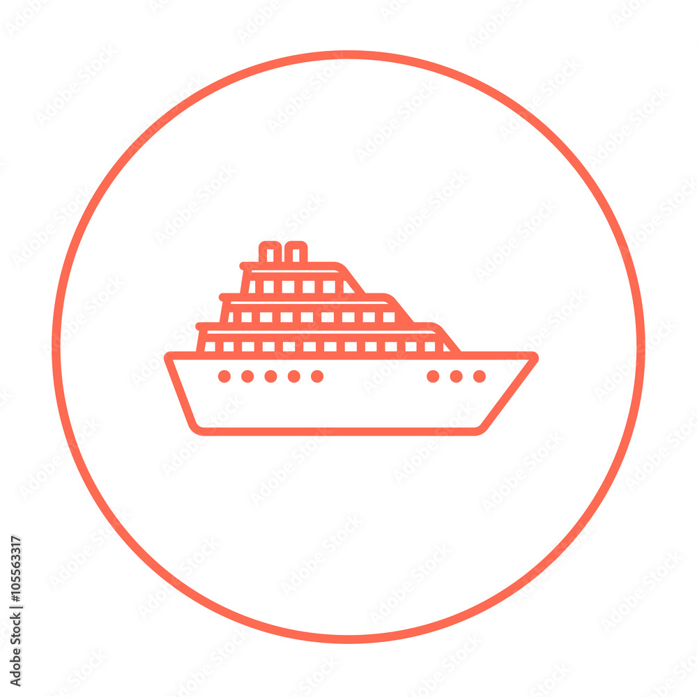 Cruise ship line icon.