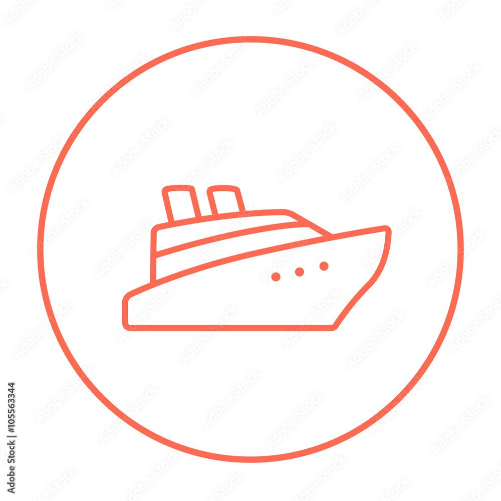 Obraz premium Cruise ship line icon.