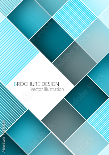Business brochure cover design template. Turquoise background Ve