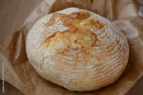 Fresh bread, closeup , soft grain and warm tonality photo