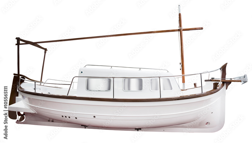 Modern yacht isolated on white background