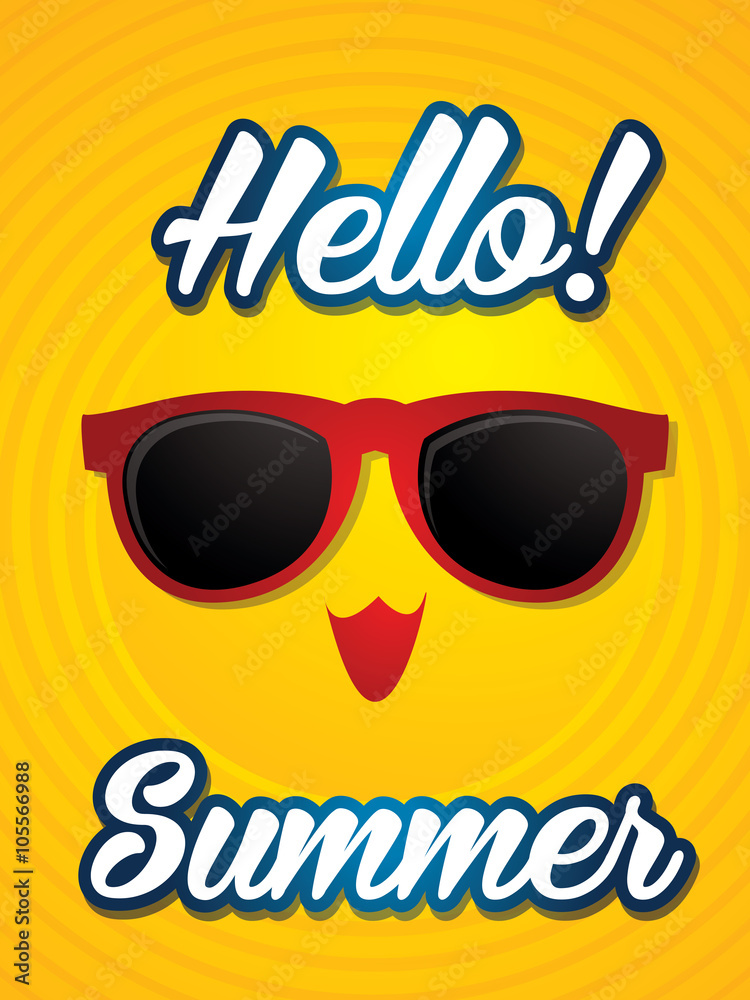 Fototapeta premium Hello summer graphic vector.