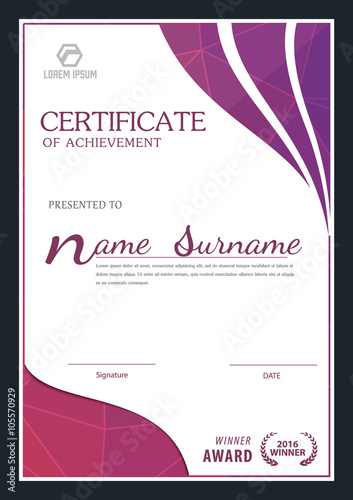 modern certificate template ,diploma layout